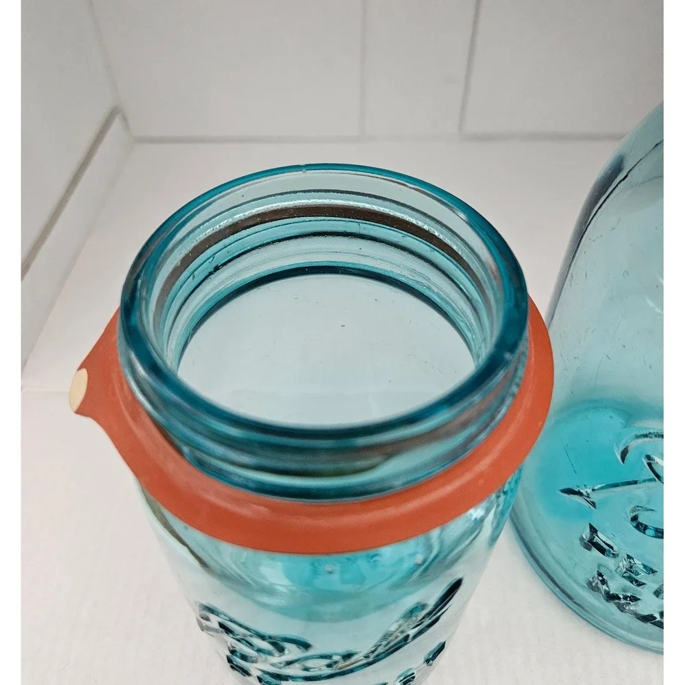 Vtg Ball Perfect Mason Jars Pint and Quart Rubber Gasket Zinc Lid Canning 1920s